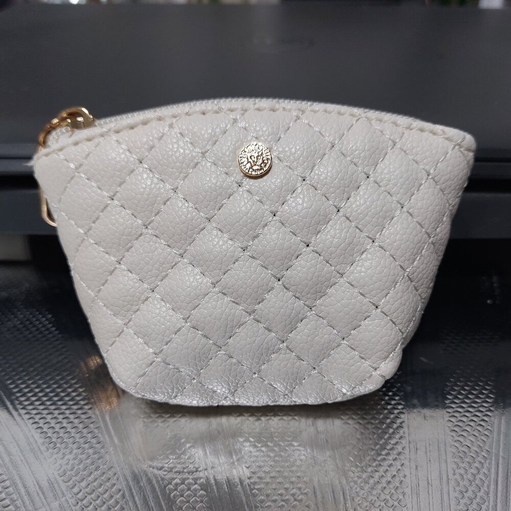 Quilted Anne Klein Small Mini Clip On Pouch Coin Purse Clip On Handbag Keychain